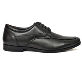 Stylish black leather shoe from Country Maddox with crocodile print detailing.